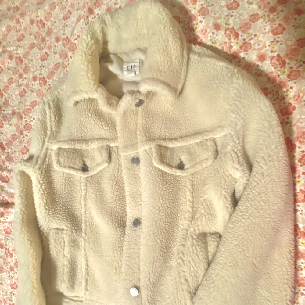 Women’s Small Gap Denim Thick Cozy Teddy Jacket